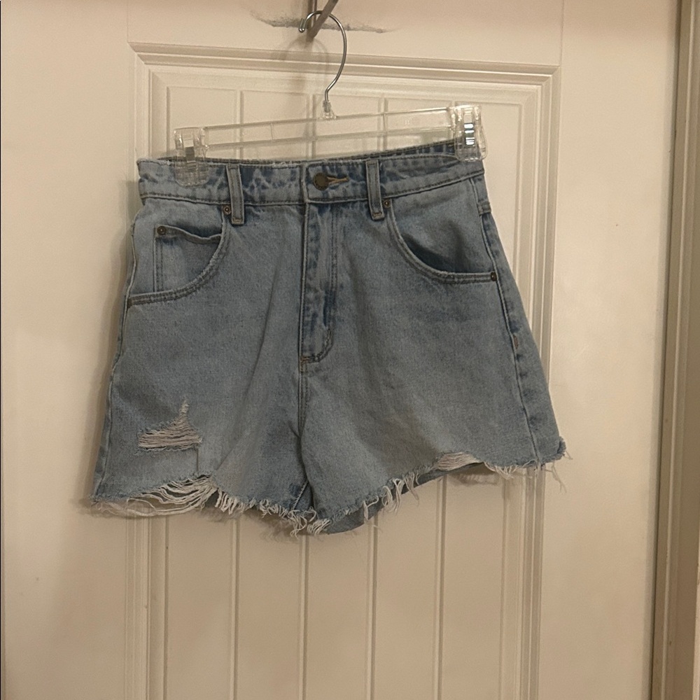 ROLLA'S Light Blue Distressed Jean Shorts